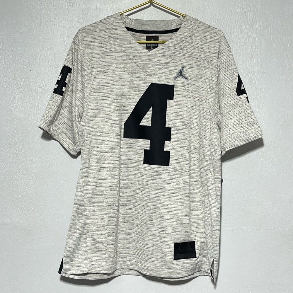 Michigan Wolverines Jordan Football  Jersey #4 Color  Grey Size Large New